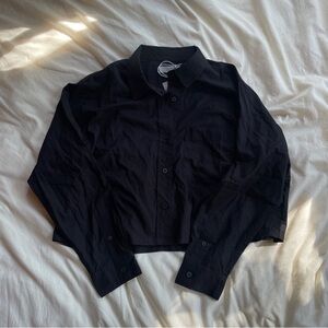 NWT Everlane The Silky Cotton Way-Short Shirt in black size medium